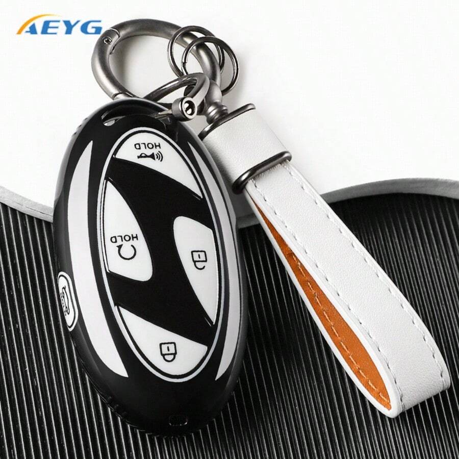 TPU Car Smart Key Case Compatible With Hyundai IONIQ 6 New Grand Prix GN7 Kona 5-Button 7-Button Key Shell Key Pouch - L Model - View 1