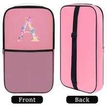 1个匹克球拍包，匹克球拍包，字母A到Z图案网球包，黑色球拍保护套，拉链式匹克球拍包，女士网球拍背包 - 粉色 - 查看 11