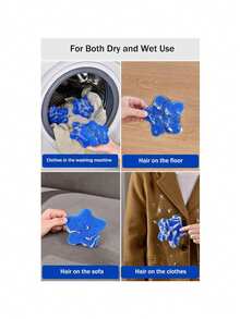 1-6pcs Reusable Pet Hair Remover, Star-Shaped Hair Cleaning Balls, Suitable For Laundry. Can Reduce Clothing Wrinkles And Shorten Drying Time. Washing Machine Filter Cleaner, Collects Fabric Fibers And Pet Hair, Captures Cat/Dog Fur, No Power Needed, For Washer And Dryer - Multicolor - View 4
