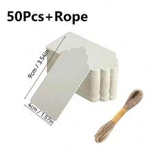50/100/200 张空白牛皮纸标签，带绳，复古礼品包装标签，适用于婚礼派对、烘焙袋、服装卡片、logo标签、青少年用品，价格实惠，风格独特，迷你可爱，酷炫小玩意，新奇小物件。 - 彩色 - 查看 35