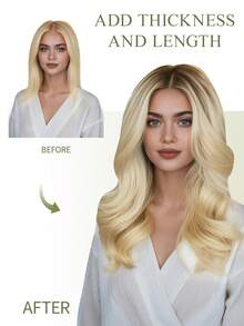 DNE HAIR One Piece NEW V-Shaped Clip In Hair Extensions Top-V 100% Human Hair Color 613# Light Blonde Straight Hair For Women Easy To Style, Lightweight, Breathable, Invisible Suitable For All Hair Types And Daily Wear& Fashion Lovers - S613 - View 5