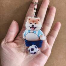 1个可爱大肚腩小狗软萌钥匙扣，亚克力小狗造型，创意解压玩具，柴犬吊坠 - 彩色 - 查看 7