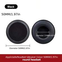 Universal Round Earpad Covers – Compatible With 45mm–110mm Round Headphones Universal Round Earpad Covers And Headphone Protective Cases – Compatible With Most Round Headphones On The Market – Memory Foam - Black - View 4