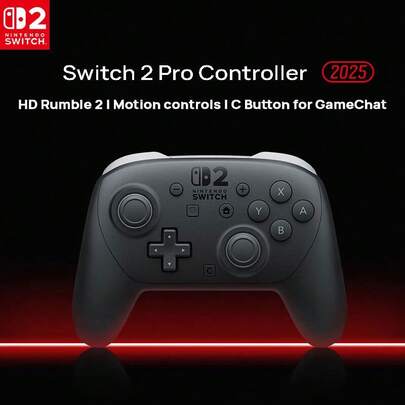 Nintendo Switch Switch 2 Pro Controller 遊戲手柄，高精度震動，約40小時續航，支援NFC功能，Switch 2主機專用