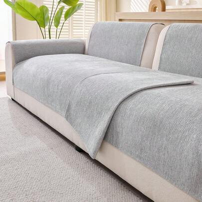 1 chiếc đệm sofa vải nhung màu trơn, chống trượt & dùng được cả bốn mùa, kiểu dáng đơn giản. Trang trí nhà cửa đơn giản cho phòng khách, vỏ bọc sofa có thể giặt máy, chống trầy xước do thú cưng, vẻ ngoài cao cấp.