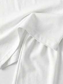 女童可爱兔子图案休闲圆领短袖T恤，甜美清新，夏季 - 白色 - 查看 5