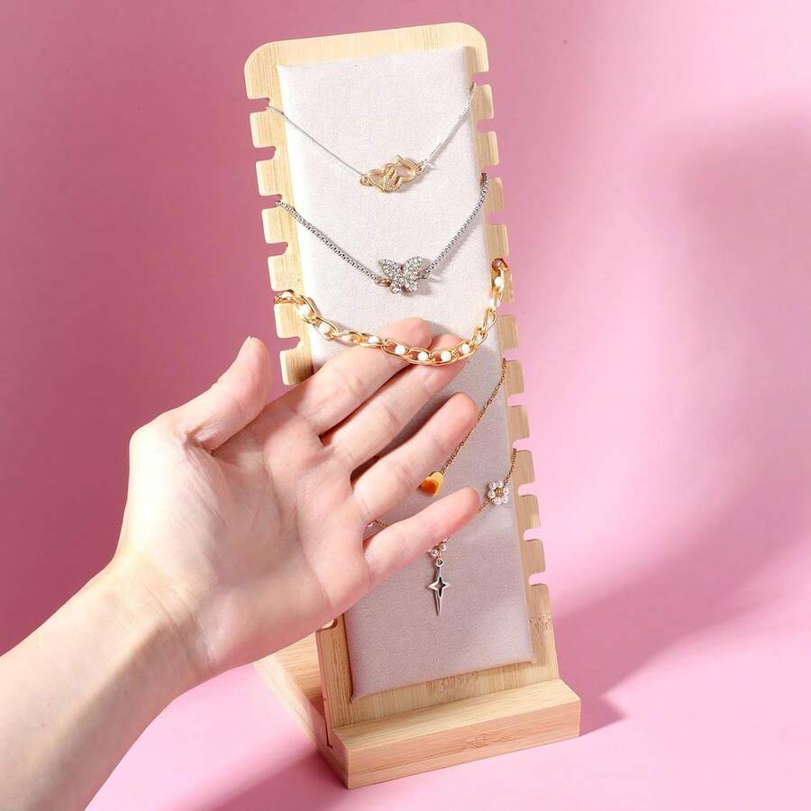 Giá đỡ trưng bày nhiều vòng cổ bằng tre tự nhiên, hộp đựng trang sức dùng cho vòng cổ, vòng tay, trang trí nhà cửa. - Xem 1