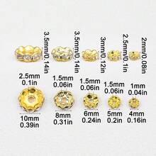 30颗4-10毫米镀铜花形压接珠，隔珠，适用于DIY手链项链首饰制作 - 水鑽花珠 - 查看 3