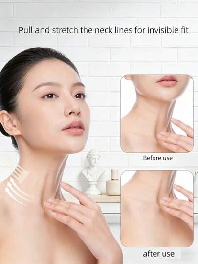 20pcs Invisible Neck Lift Patches, Neck Wrinkle Patches, High Elastic Breathable Neck Lift Tapes - Tighten And Firm Neck, Double Chin, This Invisible Anti-Wrinkle Tape Can Cover Double Chin And Sagging Skin, Conceal Fine Lines And Wrinkles, No Wrinkles