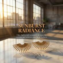 Cercei aurii în formă de evantai - Bijuterii la modă pentru femei. Potrivite atât pentru purtare zilnică, cât și pentru a fi oferite cadou la petreceri sau nunți. O bijuterie minunată. - Aur - Vizualizare 7