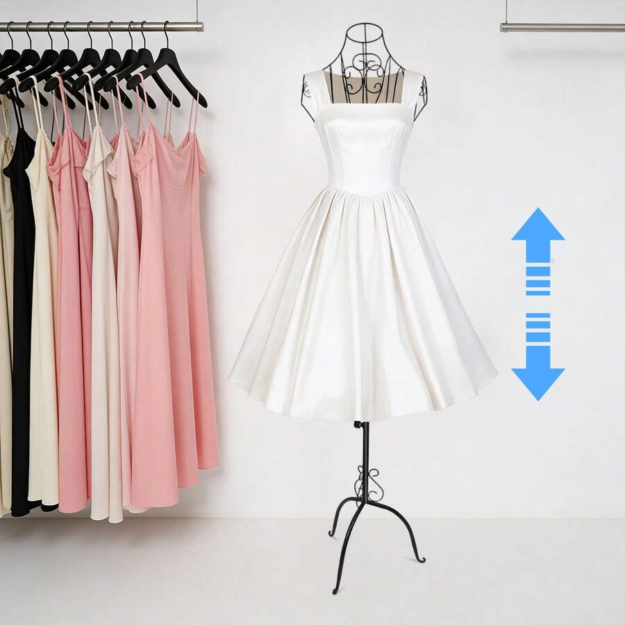 Buste de mannequin avec support métallique, buste féminin en fil de fer, mannequin vintage en fil de fer pour la décoration intérieure, petit format, hauteur réglable (noir)