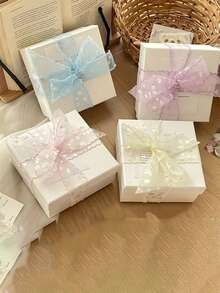 1入多彩小花緞面蕾絲緞帶，溫柔浪漫風格，適合節日禮物包裝、手工魚尾薄紗花卉緞帶，適用於婚禮、慶典禮物、生日禮物、花束包裝、鞋類與服飾包裝 - 多色 - 查看 2