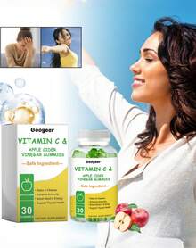 Googeer Apple Cider Vinegar Vitamin C Gummies Apple Flavored 30 Count Daily Dietary Supplement For Detoxification Cleansing Immunity Boost Mood Energy Enhancement Thyroid Support  Formula - - - View 3