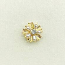 1个衬衫纽扣套，时尚水晶海龟造型袖扣，衬衫配饰 - 金色 - 查看 4