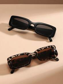 2 piezas Juego de gafas de estilo retro INS atemporal para mejores amigos, adecuado para la vida diaria, citas, fotos callejeras, se adapta a varias formas de rostro - Multicolor - Ver 3