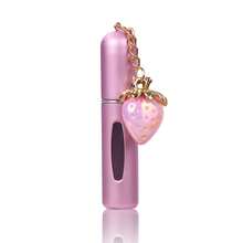 5ml Tubo de aluminio para ventana Atomizador de perfume recargable con accesorio de fresa - Botella rociadora de llenado por la parte inferior, para viaje y uso portátil - Rosa - Ver 11