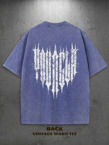 Summer Tops1 Pcs1PC Y2K Vintage Washed T-Shirt |   Men's YLA Graphic Tee |   Gym Graphic Tee |   Gifts For Men Or Boyfriend |   100% Cotton |   230Gsm Thickened Fabric |   Unisex230g 100% Cotton - 藍色 - 查看 2