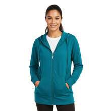 Women's Lightweight Cotton Hoodie Full Zip S-3XL With Pockets Hooded Sweatshirt Jacket Coat Solid Tops Regular & Plus Size Basic Layering Tops Warm Lightweight Cotton Zipper Hoodie Sweatshirt For Women Lady Sweatshirts Long Sleeve Outerwear For Spring Fall Winter Womenswear Activewear Streetwear - Peacock - 查看 6