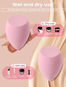 15PCS Makeup Tools Set Including:6PCS Triangle Powder Puffs+2PCS Makeup Sponges+3PCS Mini Makeup Sponges+3PCS Mini Air Cushion Powder Puffs+1Storage Container - Multicolor - View 6