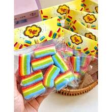 Rainbow Sour Strip Squishy Toy, Silicone, Soft Slow Rebound, Birthday Party New Year Gift - Multicolor - View 4