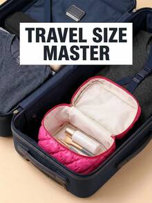 双层拉链大容量化妆包，专业化妆师化妆品收纳包，适用于女性、学生、旅行、浴室梳妆台 - 彩色 - 查看 2