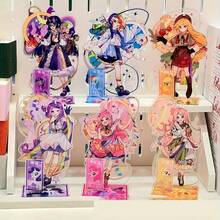 MY LITTLE PONY 一套小马宝莉拟人化亚克力立牌，包含Fluttershy、Pinkie Pie、Twilight Sparkle、Rainbow Dash、Rarity和Applejack，可爱桌面摆件，高性价比卡哇伊小马周边手办，适合圣诞节和日常展示 - 彩色 - 查看 1