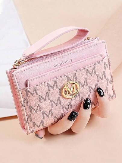European & American Lychee Texture Minimalist Women Wallet High-Quality Elegant Bifold Card Slots Zipper Coin Purse For Women Wallet Mini Wallet Purse Wallet Small Wallet Cute Wallet Wristlet Wallet