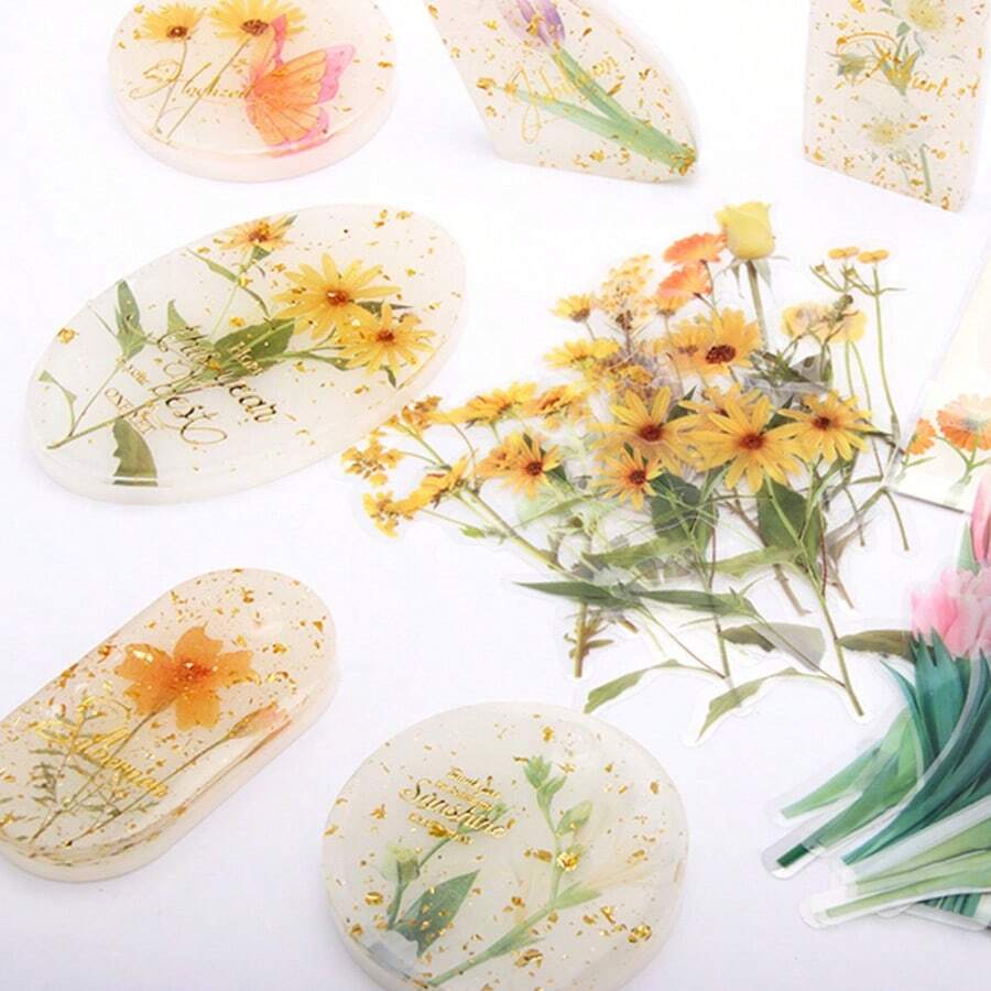 40pcs Random Flower & Plant Pattern Gift Stickers - Packaging Bags - View 1
