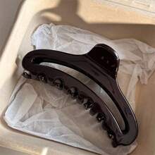 2pcs Fashionable Leopard Print Large Shark Claw Hair Clips, Hollow Out Hair Claws, Boho Beach Hairstyle Accessories - Multicolor - View 5