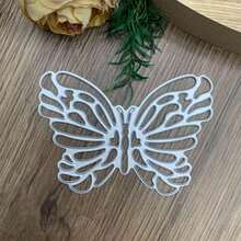 Troqueles de corte de metal con marco de mariposa y encaje, set de manualidades para tarjetas, papel de estampado, troquelado, herramientas de scrapbooking, plantilla, bolsa de almacenamiento y suministros relacionados - blanco plateado - Ver 4