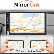 7 Inch 1 Din Car MP5 Player Touch Screen Radio, FM USB AUX Mirroring Link Universal Car Audio - With Steering Wheel and Rearview Camera - View 3