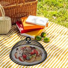 1/3pcs Reusable Metal Mesh Dome Cover - 30cm Round Top Barbecue Picnic Camping Anti-Insect Net Cover - Durable Outdoor Tabletop Anti-Insect Net, Black Picnic Food Protective Net - Black - View 3
