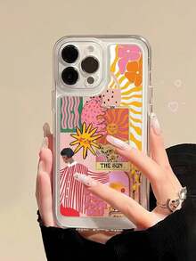 Minimalist TPU Cat Sunflower Pattern 1Pc Full Coverage Transparent TPU Anti-Fingerprint Phone Case Compatible With IPhone 16 ProMax/16/16 Pro/16 Plus/11/15/15 Pro/15 ProMax/12/13/14 ProMax/XS/XR/11 Pro/11 ProMax/12 Pro/12 ProMax/13 Pro/13 ProMax/7 Plus/14 Pro/14 ProMax/14 Plus/7 Plus/8 Plus/8/SE2/12 Mini/13 Mini, Durable And Anti-Yellowing Hard Shell Spring Birthday Gift,Easter Gift,Stay On  With A Variety Of Styles To Make Your Phone The Center Of Attentio - Color1 - View 1