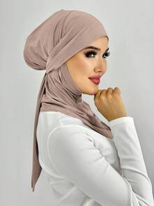 1pc Hijab Cap/Balaclava, Women's Minimalist Fashion Casual Elegant Modest Neck Scarf Headwrap, Modal Soft Breathable Fabric, 2-In-1 Instant Scarf & Headcover, Suitable For Daily Life, Festivals, Gatherings, Prayers,Beach,Holiday,Accessories,Travel Essential - Balaclava Hijab - View 15