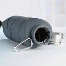 Reusable & Portable Collapsible Water Bottle/Cup (With Leak-Proof Valve) - Silicone Foldable Travel Bottle (Upgraded Design); Ideal For Fitness, Camping, Hiking, Travel, And Various Sports; Lightweight And Durable. - 藏蓝色 - 查看 9