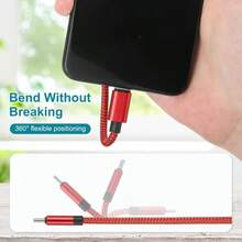 60W USB Type-C 数据线，适用于智能手机快充，采用长尼龙编织设计。这款 USB-A 转 USB-C 充电线兼容 17/16 Pro Max/15 系列、Pro、Air/5 以及 Galaxy S22、S21、S20 Ultra。 - 彩色 - 查看 2
