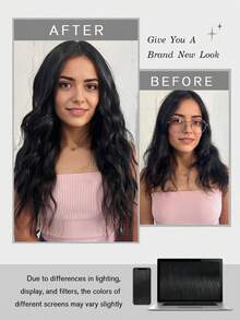 SUYYA 14英寸真人发接发片 20片装 乌黑色接发片 女士无痕接发片 真人发 - S1 - 查看 7