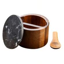 1 hộp đựng muối bằng gỗ hồng mộc có nắp đá cẩm thạch, hộp đựng gia vị bằng gỗ, hộp đựng gia vị nhà bếp. - Nhiều màu - Xem 8