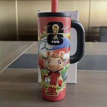 FIFA 新款40盎司世界杯多巴胺保温杯，外观精美，大容量保温杯，时尚冰饮杯 - 彩色 - 查看 10