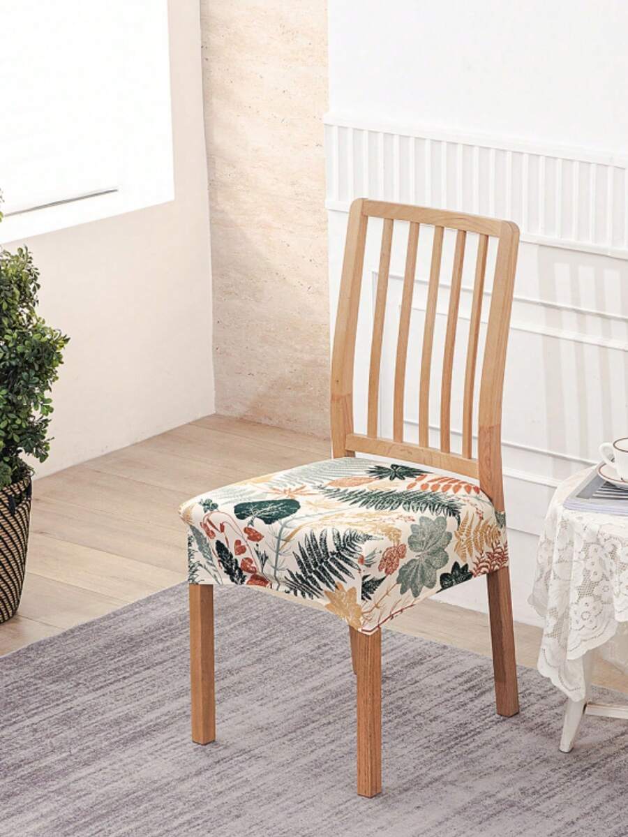 Bộ 1/4/6/18 chiếc bọc ghế ăn in họa tiết, có thể tháo rời, kèm nắp sau, đệm ghế co giãn dùng trong gia đình. - Nhiều màu - Xem 1