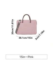 1pc Shoulder Portable Laptop Bag Conference Waterproof Portable Briefcase Back To School - Black 14 to 15 Inches - View 23