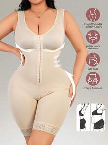 Entrenador de cintura, prenda de compresión para control y moldeado abdominal - Albaricoque - Ver 3