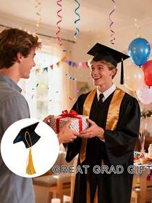 Pinza para el cabello en forma de birrete de graduación en miniatura negro, accesorios para el cabello de niñas, accesorios para fotos de graduación, temporada de graduación, regalo de graduación, regalo único - Pinza para el cabello con forma de birrete de graduación - Ver 6