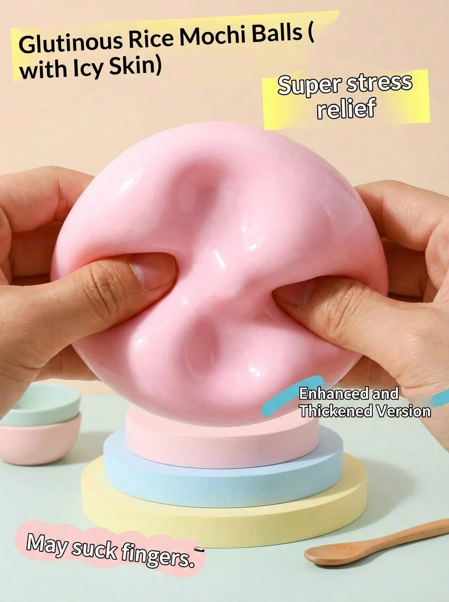 POKOJA LAND 1 món đồ chơi giảm căng thẳng Mochi mềm dẻo hình vỏ băng đang thịnh hành nhất hiện nay - Món quà hoàn hảo, quà sinh nhật, quà tặng lý tưởng, quà bất ngờ, quà tặng ngày lễ, quà tặng theo mùa, quà Halloween, quà Giáng sinh, quà tặng cho game thủ, quà tặng