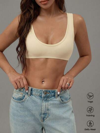 Leadlive New Summer Women's Sports Bra Style Tank Top - Ultra Cropped, Casual & Sexy Backless Top,Workout,Sports,Yoga,Training,Daily Wear