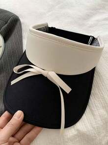 Mũ chống nắng nữ thắt nơ, vành rộng, chất liệu lụa băng, thoáng khí, chống nắng, bảo vệ da khỏi ánh nắng mặt trời. - Mũ chống nắng bằng lụa băng, vành mũ thoáng khí - Xem 10