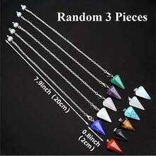 3pcs/5pcs/10pcs Mixed Natural Crystal Hexagon Pendant: Assorted Gemstones Including Quartz, Agate, Amethyst, Tiger Eye, Suitable For DIY Jewelry Making - Pendant - View 14