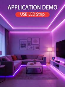 1-30m/Set Smart LED Strip Lights, 5050 RGB, Flexible Tape Lights For TV Backlight, Gaming Room, Christmas, Valentine's Day Decoration - 彩色 - 查看 4