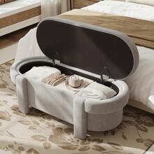 Storage Benches - Gray + Fleece - View 6