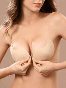 4Pairs Gather Strapless Self-Adhesive Low-Cut Bra Invisible Backless Sticky Bra Seamless Strapless Dress Wedding Dress, Mango-Shaped Bra, Underwear And Nipple Covers - Multicolor - View 8